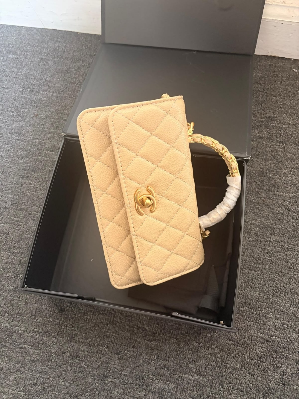Beige Chanel Hand Bag